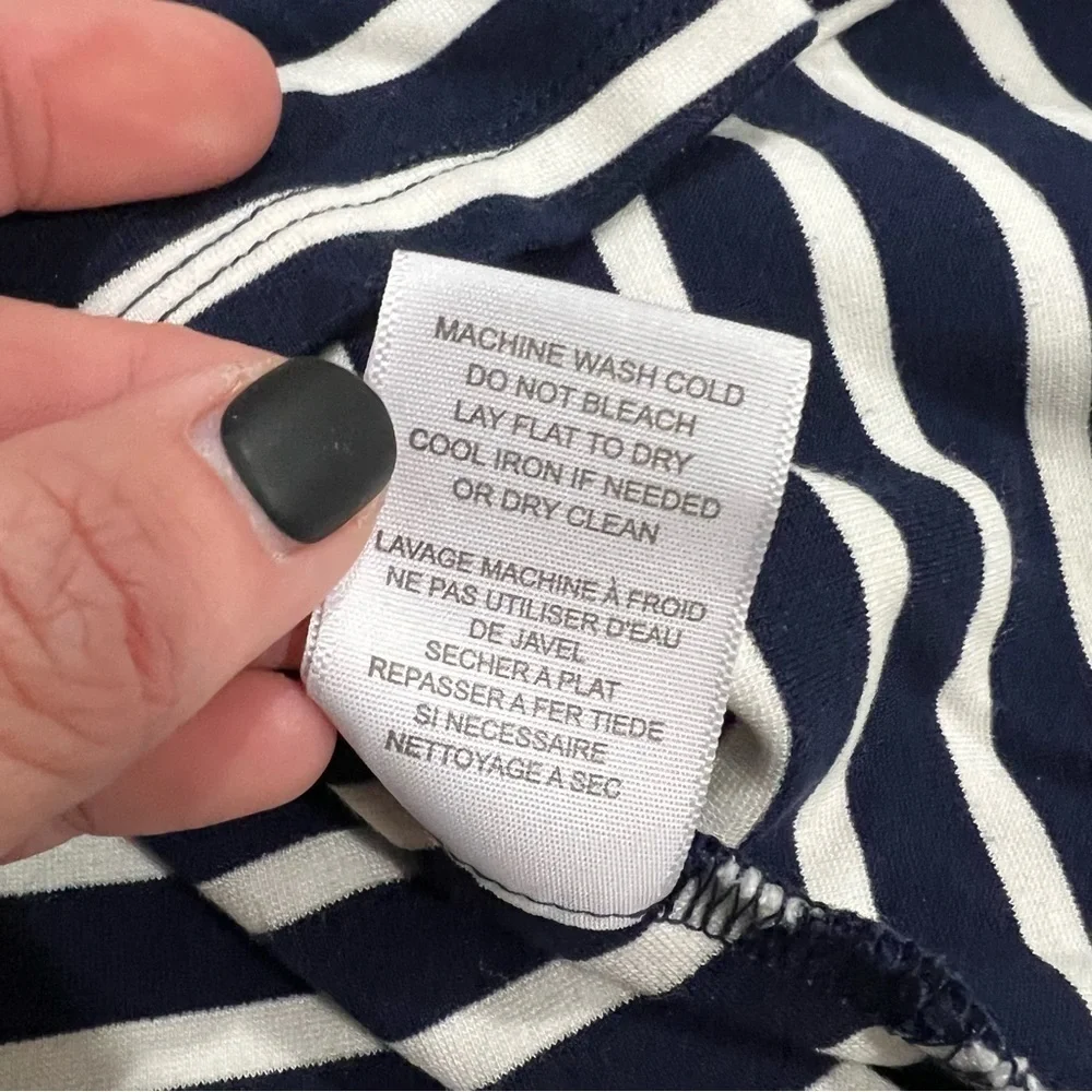 Joie Chikara California Stripe Dress Navy V Neck